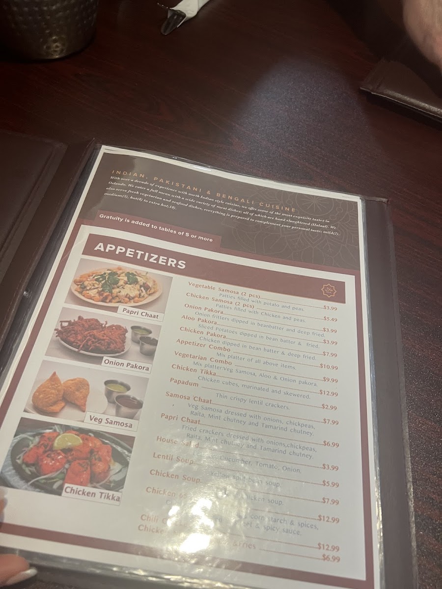 Menu Ahmed Indian Restaurant Ucf-1