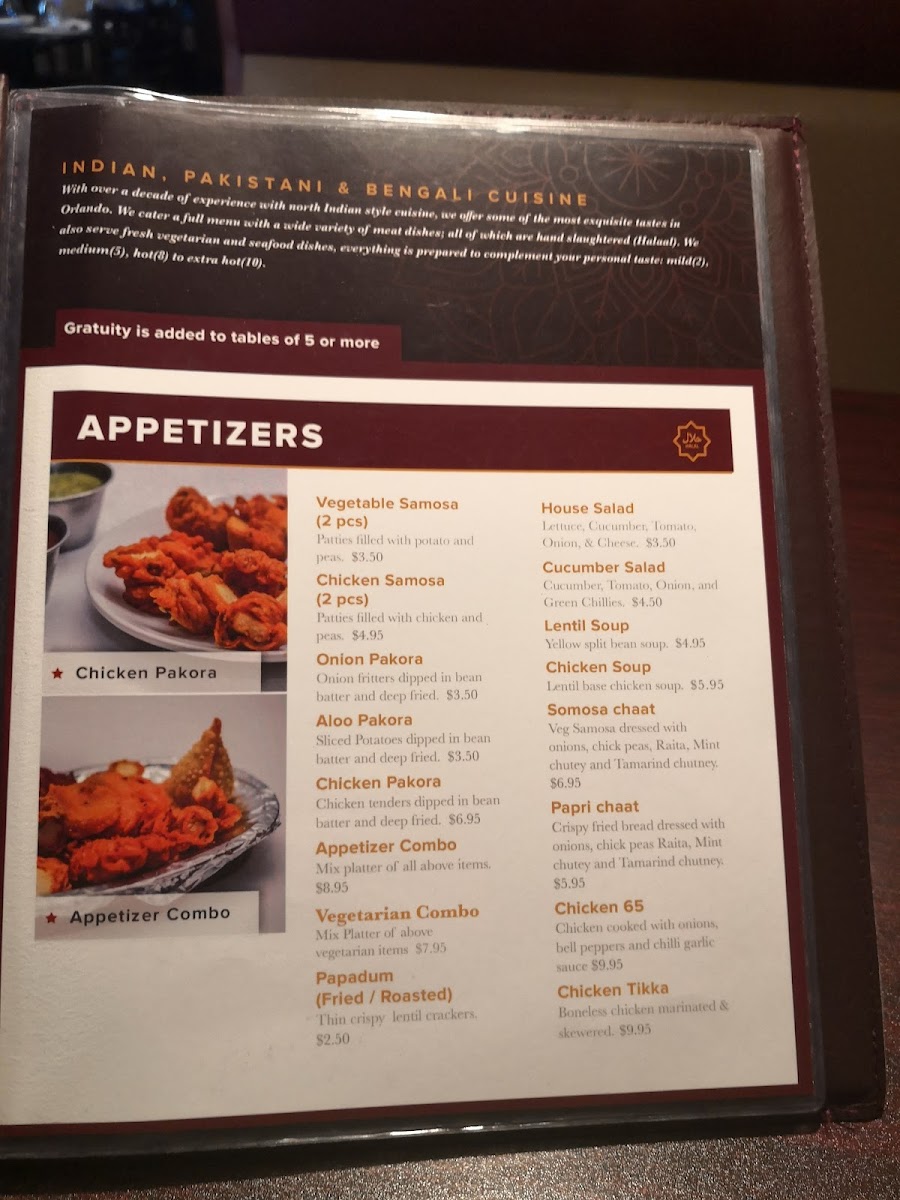 Menu Ahmed Indian Restaurant Ucf-10