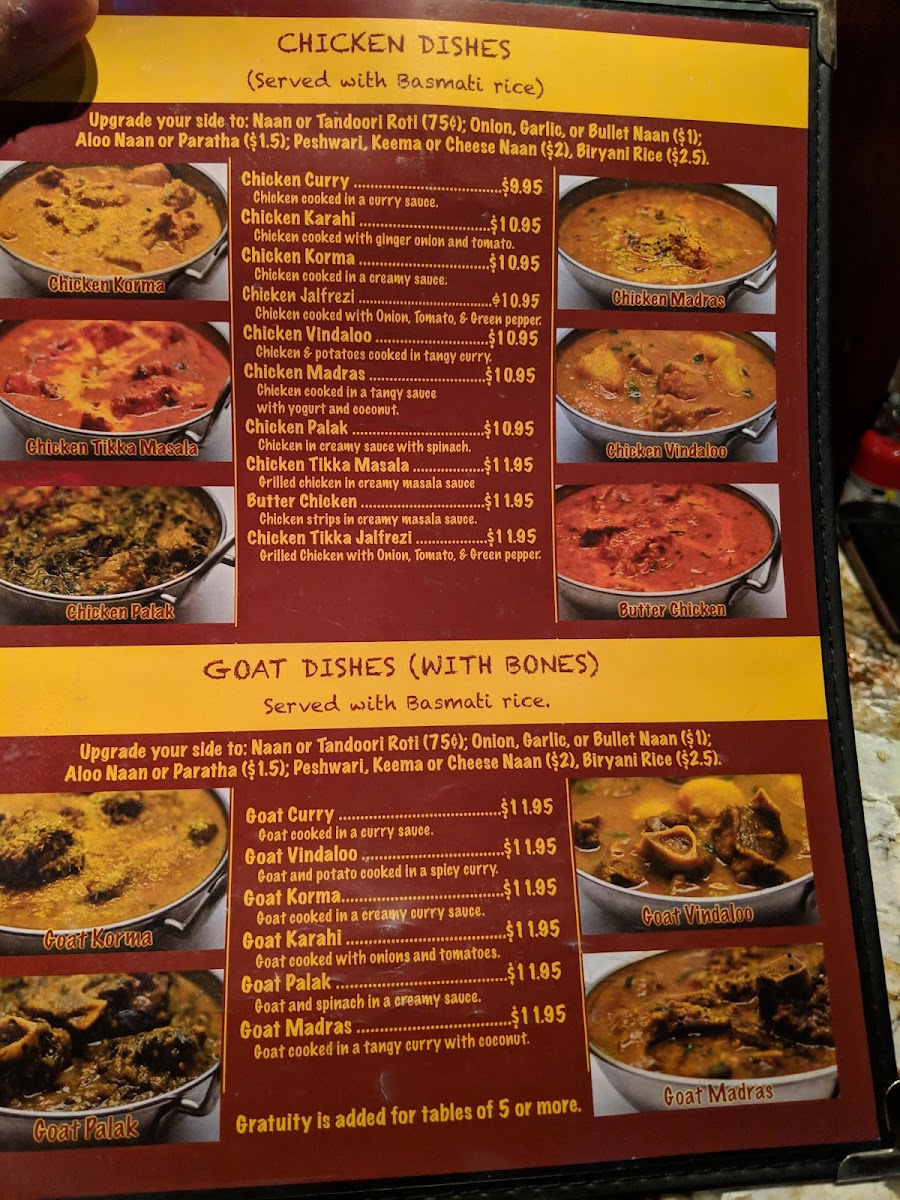 Menu Ahmed Indian Restaurant Ucf-5